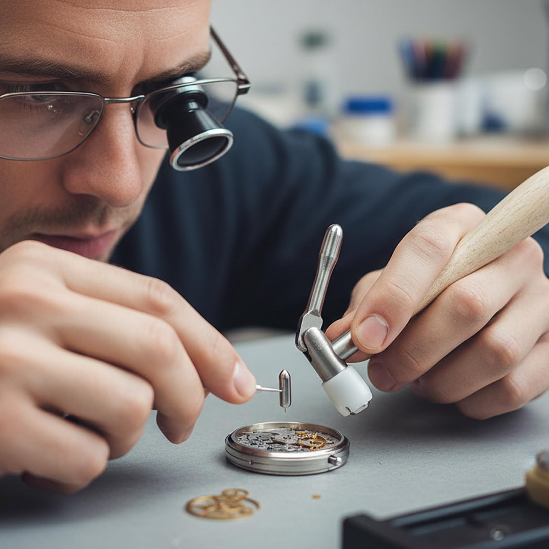 Herramientas y kits de reparación de relojes, herramientas de relojero Extractor de piñón Herramienta de extracción de manecillas de reloj profesional Reparación de movimiento Protección del eje de s