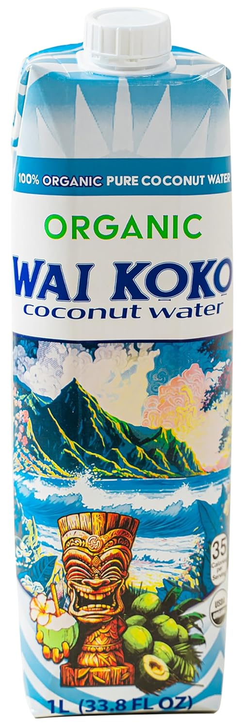 Wai Koko Coconut Water - CERTIFIED ORGANIC Coconut Water, 1L (6pk)