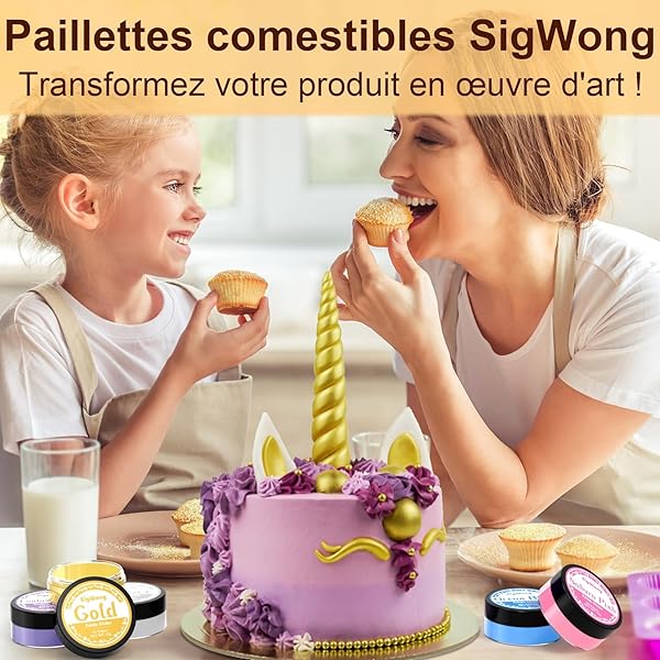 Paillettes Comestibles, 15g Colorant Alimentaire Poudre Alimentaires pour Un Cocktail, Paillettes À Boire pour Liqueur, Vin, Champagne D'halloween-Sakura Rose - 5