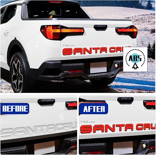Vista 13 de Letras de inserciones para portón trasero compatibles con Santa Cruz 2022 2023 2024 2025 3D elevado y fuerte adhesivos letras adhesivas para emblema