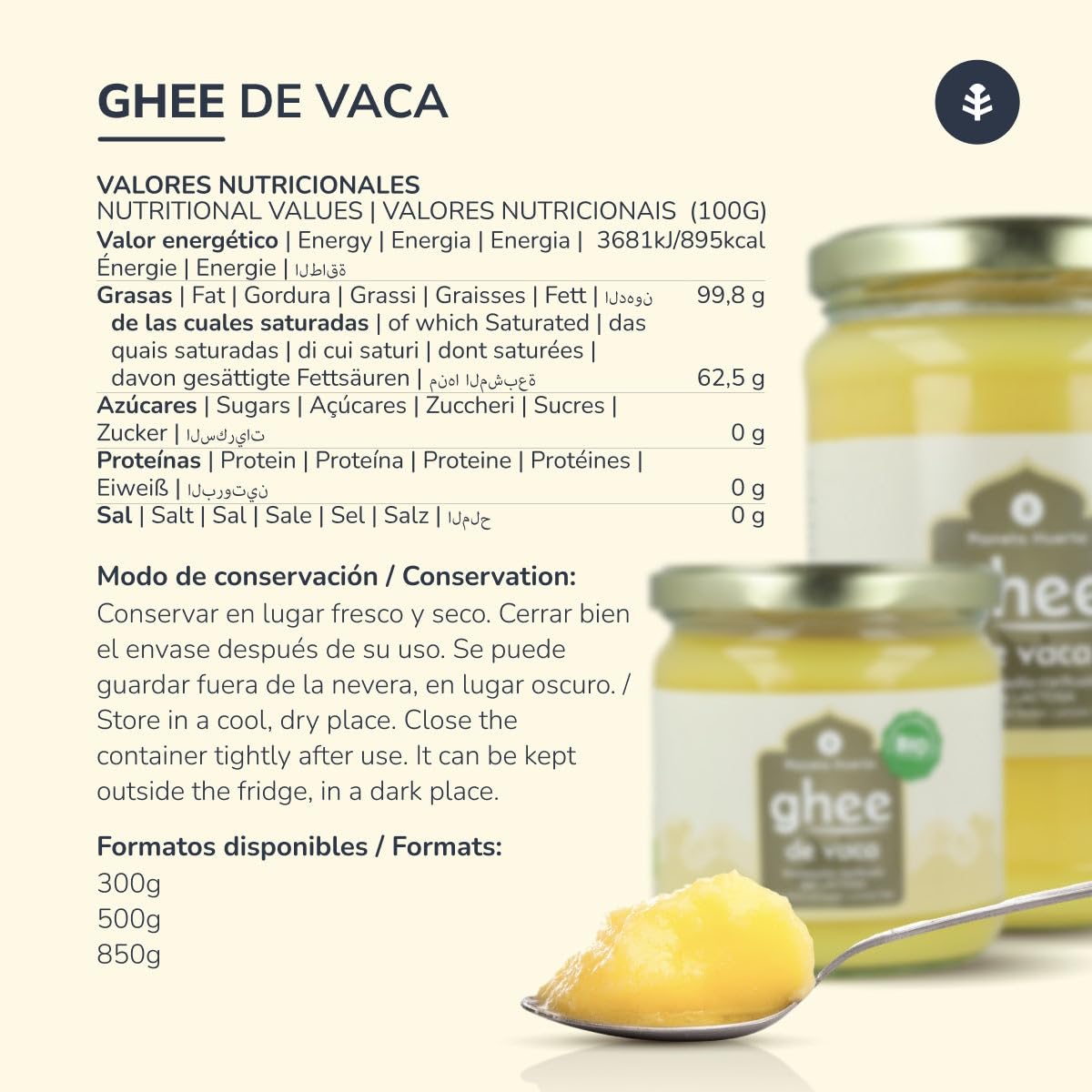 Planète potager | Lot de 3 beurres clarifiés ghee 500 g – Beurre clarifié bio sans lactose ni caséine, idéal pour cuisiner, régime céto, paléo et ayurveda, goût doux et texture crémeuse