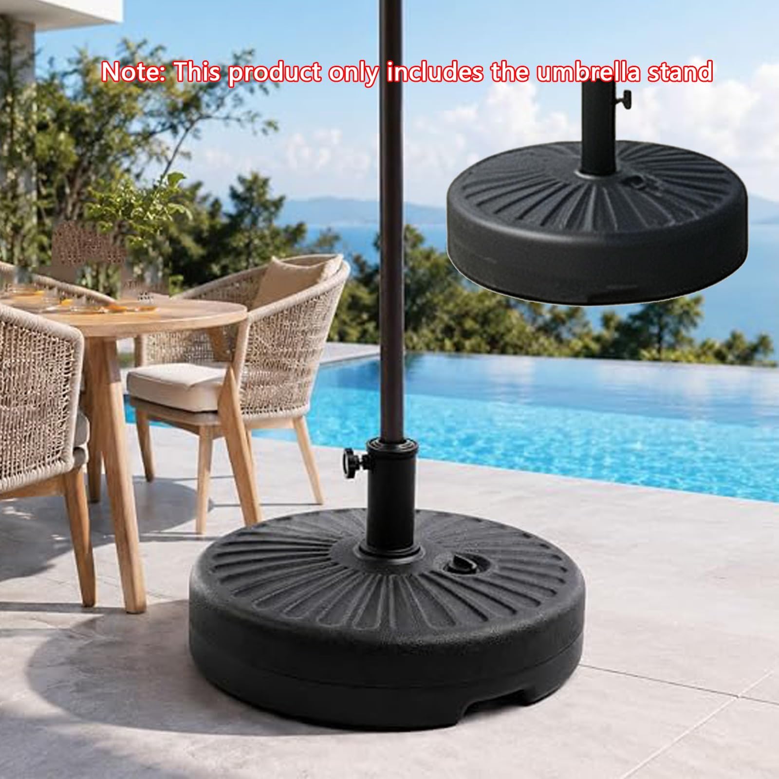 Base Portaombrelli, Portaombrelli Circolare For Serbatoio 'acqua, Base | Portaombrelli for carichi pesanti, manopola di regolazione, for patio, terrazza, bordo piscina(Single knob)
