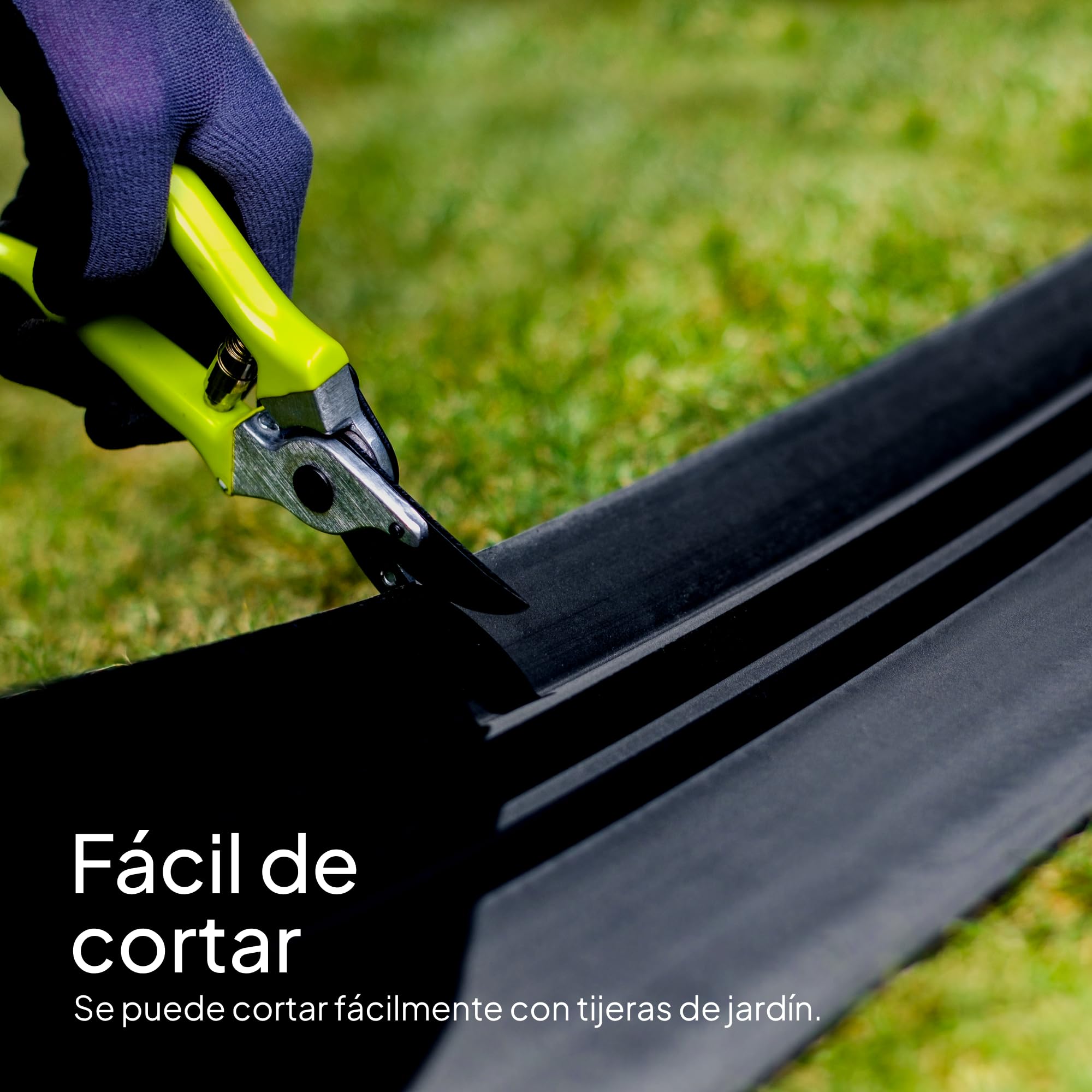 UNIGARDIA Flexible Borde Jardín Exterior 10 m, Altura 20 cm - Borde para Césped de Plástico Reciclado, Fácil Instalación, Duración mínima de 30 años, Suficientemente Fuerte Bordura Jardín, Negro