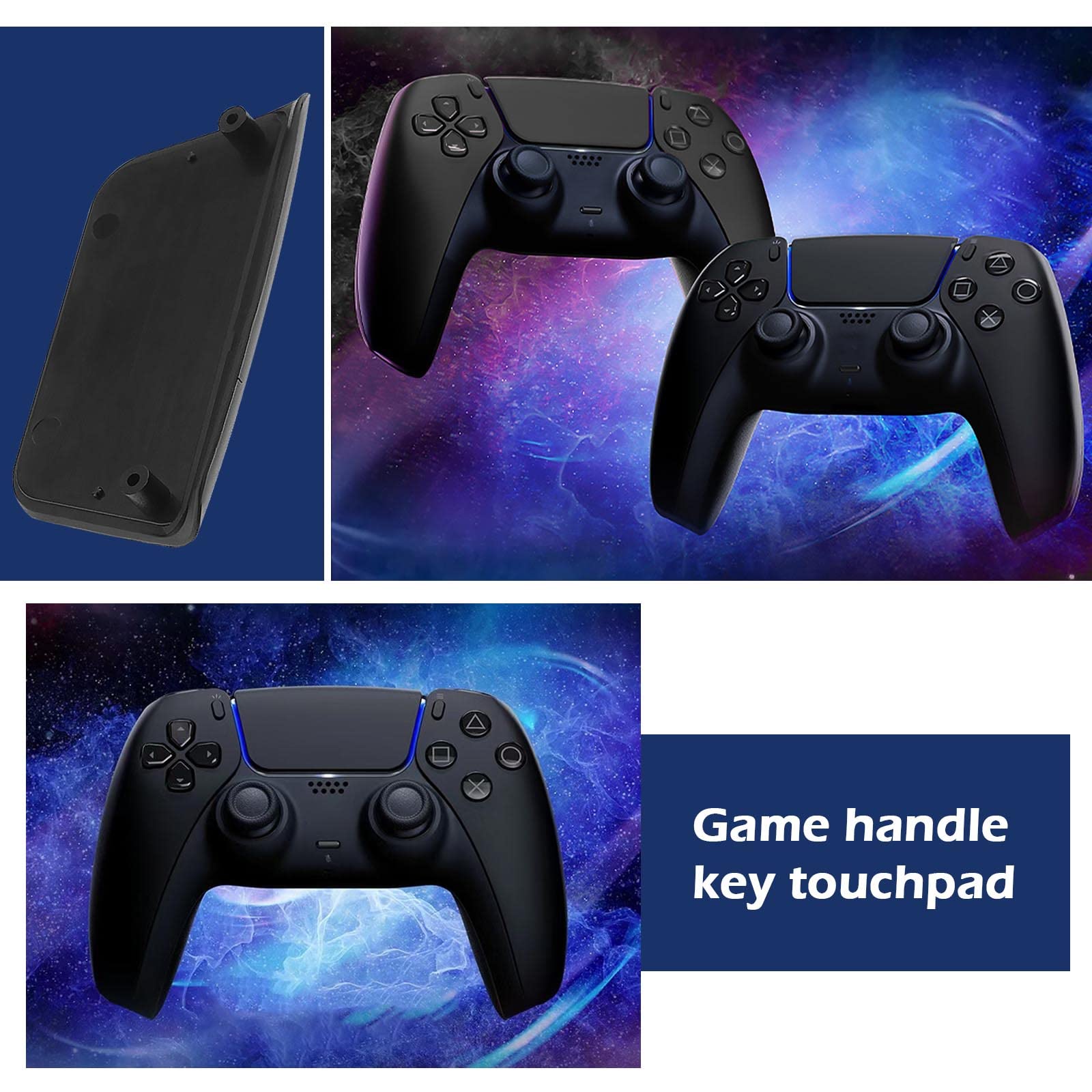 The Lord Of The Tools 4 Pezzi Cover Touchpad Per Controller PS5 Modello BDM-010 – Ricambio Plastica Nera, Dimensioni 62x35 Mm - 2