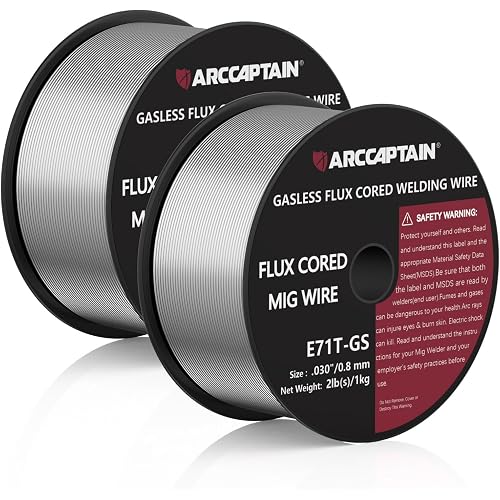ARCCAPTAIN Flux Core Welding Wire .030", E71T-GS Mig Welding Wir 2-Pound X 2 Spool Gasless Mild Carbon Steel Compatible With Lincoln Miller Forney Harbor Welder, Pack of 2