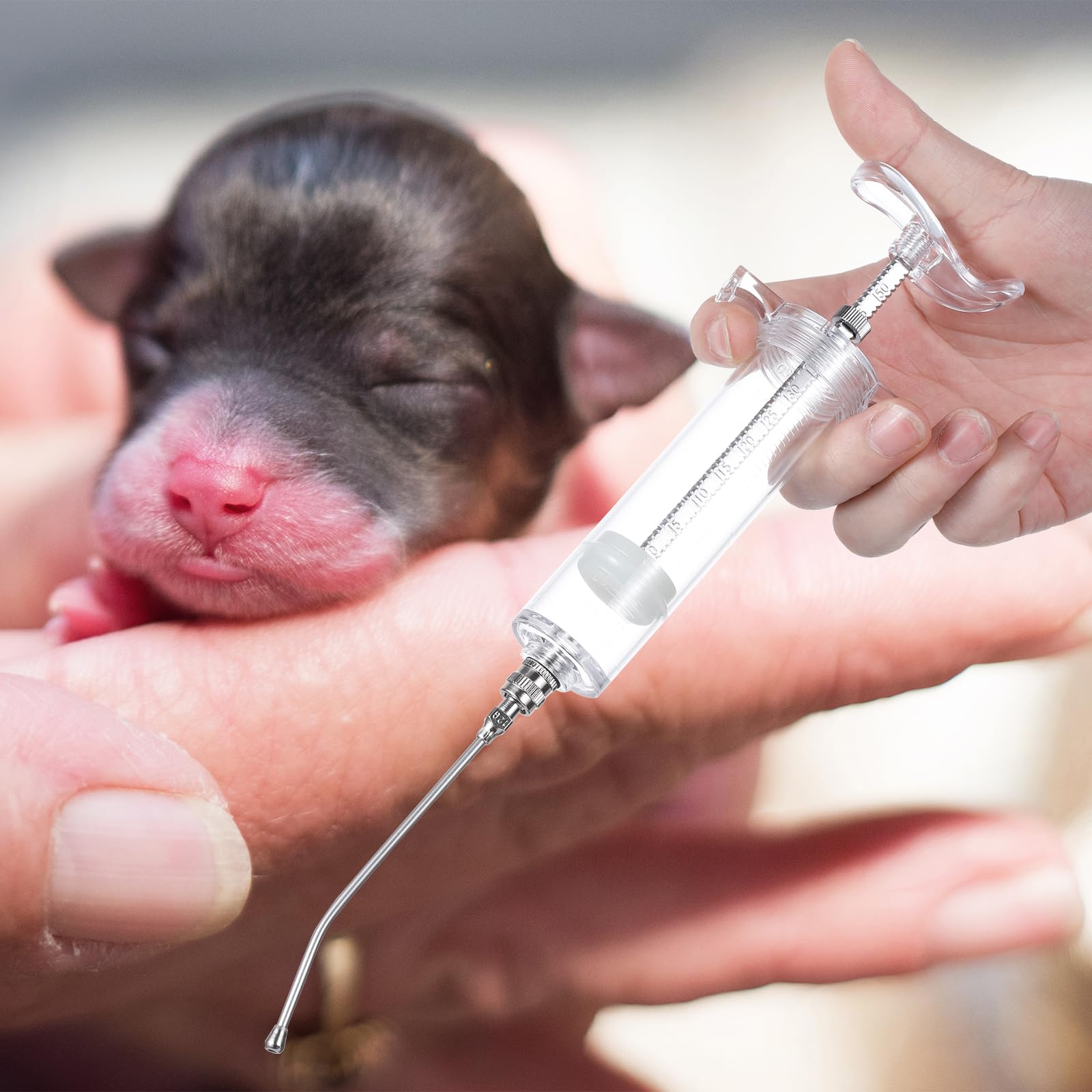 Manuelle Fütterungsspritze für Babys, 20 ml, mit 6 gebogenen Hohlröhrchen und Edelstahl-Metall-Futterlöffel für Babys, Vögel, Papageien, kleine Haustiere