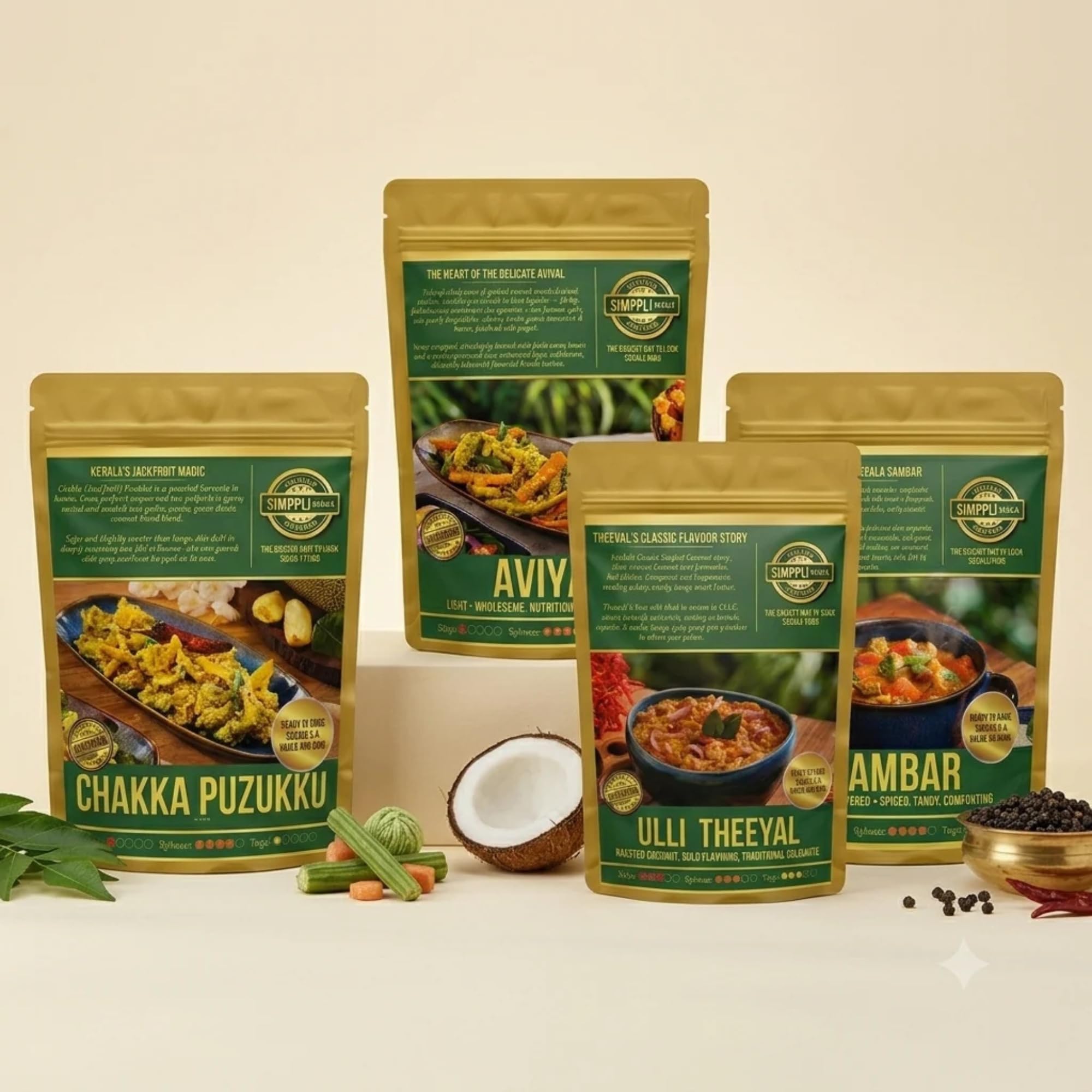 Simbpli Kerala Onam Sadya Combo - Aviyal, Sambar, Ulli Theeyal, Pulisseri & Palada Payasam Ready to Cook Mix, Authentic Kerala Festival Food Pack-image-25