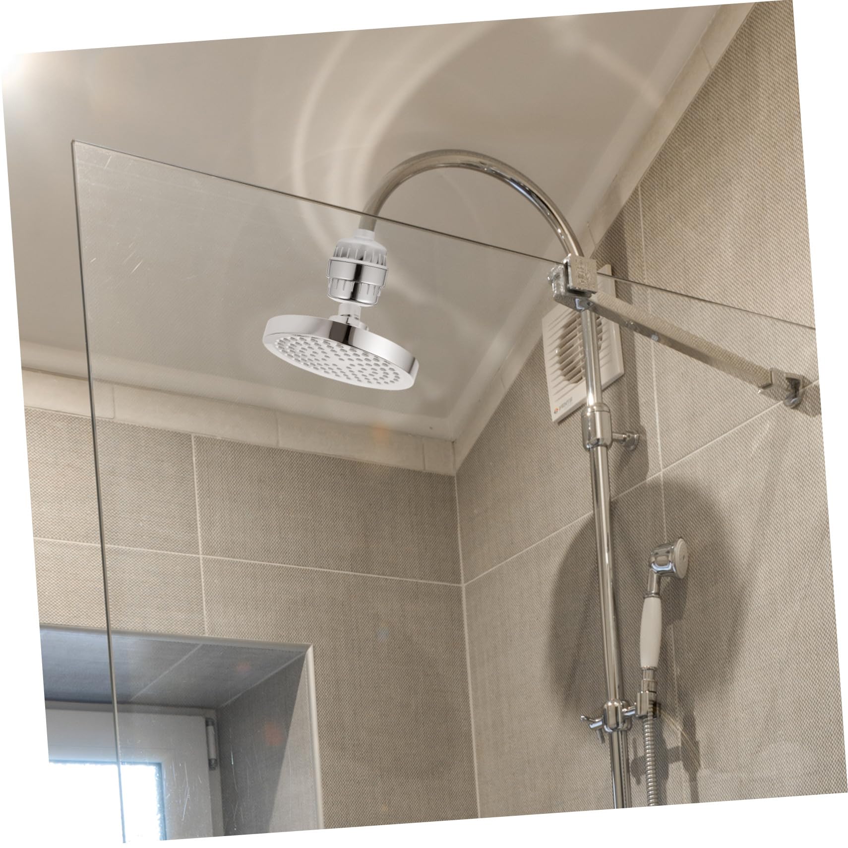 Alcachofa de ducha con filtro de agua dura de alta presión con rociador giratorio para una mejor experiencia de baño