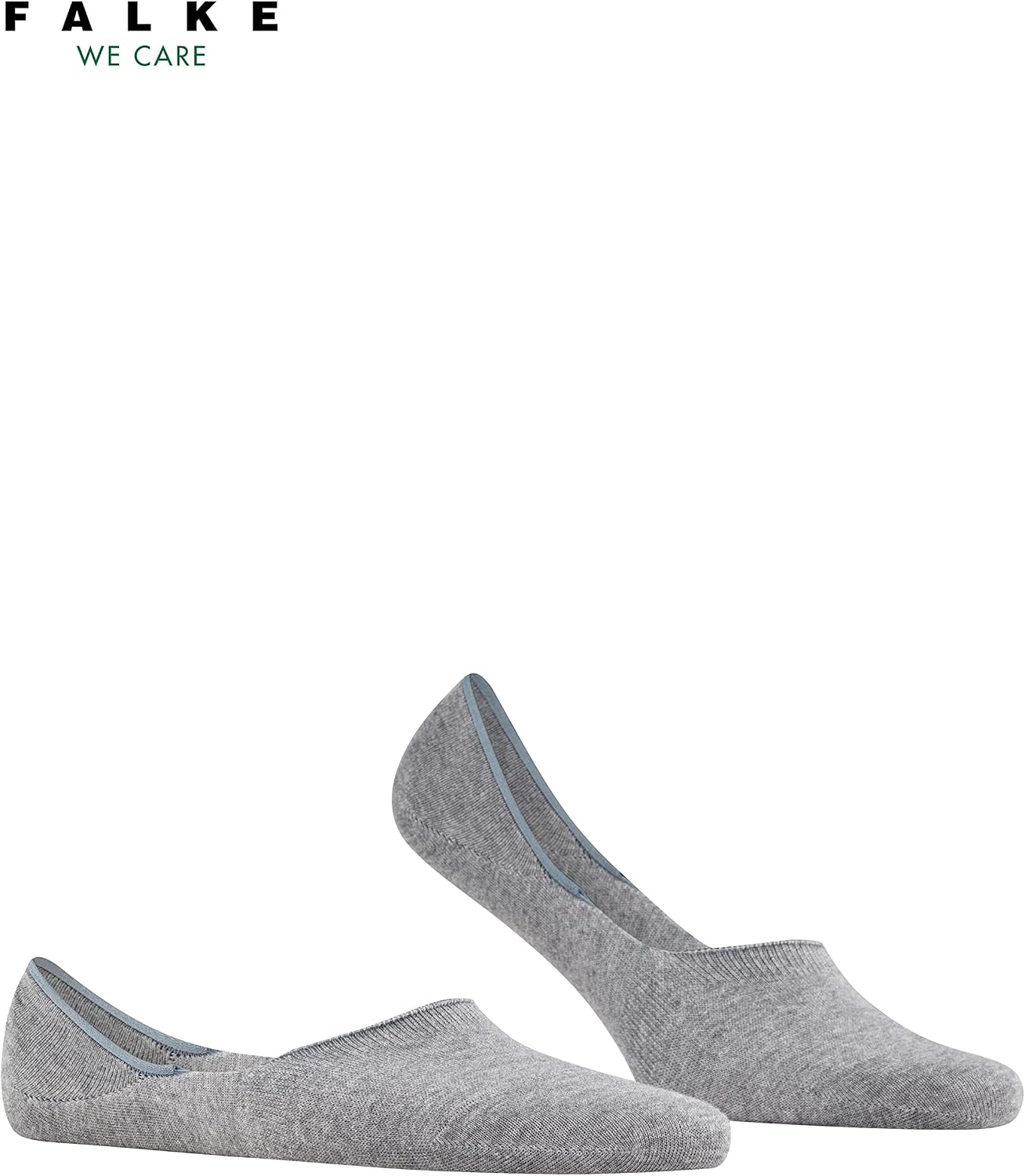 FALKE Men's Step Medium Cut No Show Socks, Light and Cool, Sustainable Cotton, Non Slip Heel Grip, Skin Friendly, Grey (Light Grey Melange 3390) - Sustainable, 12.5-13.5, 1 Pair