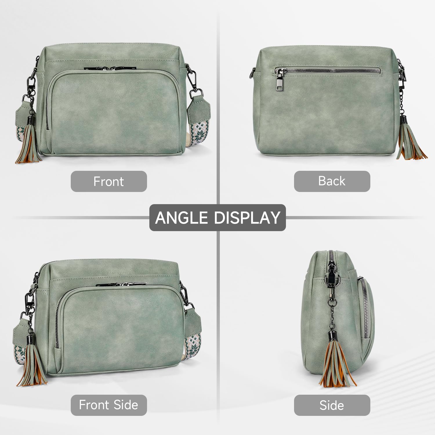 Crossbody Bags for Women Lightweight Vegan Leather Crossbody Shoulder Bag Phone Purse with Adjustable Guitar Strap | Lightweight, Vegan Leather - Image 6