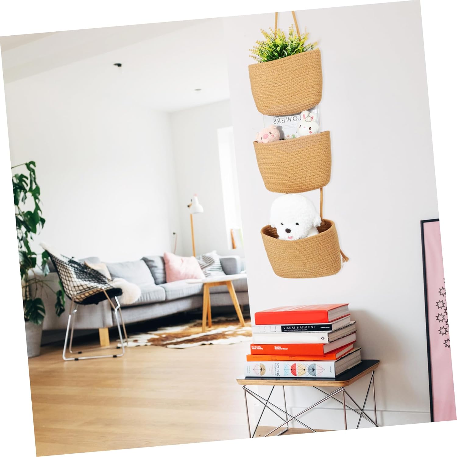 Hanging Wall Basket Kitchen Organizing Storage Decorative Basket for Door Nursery