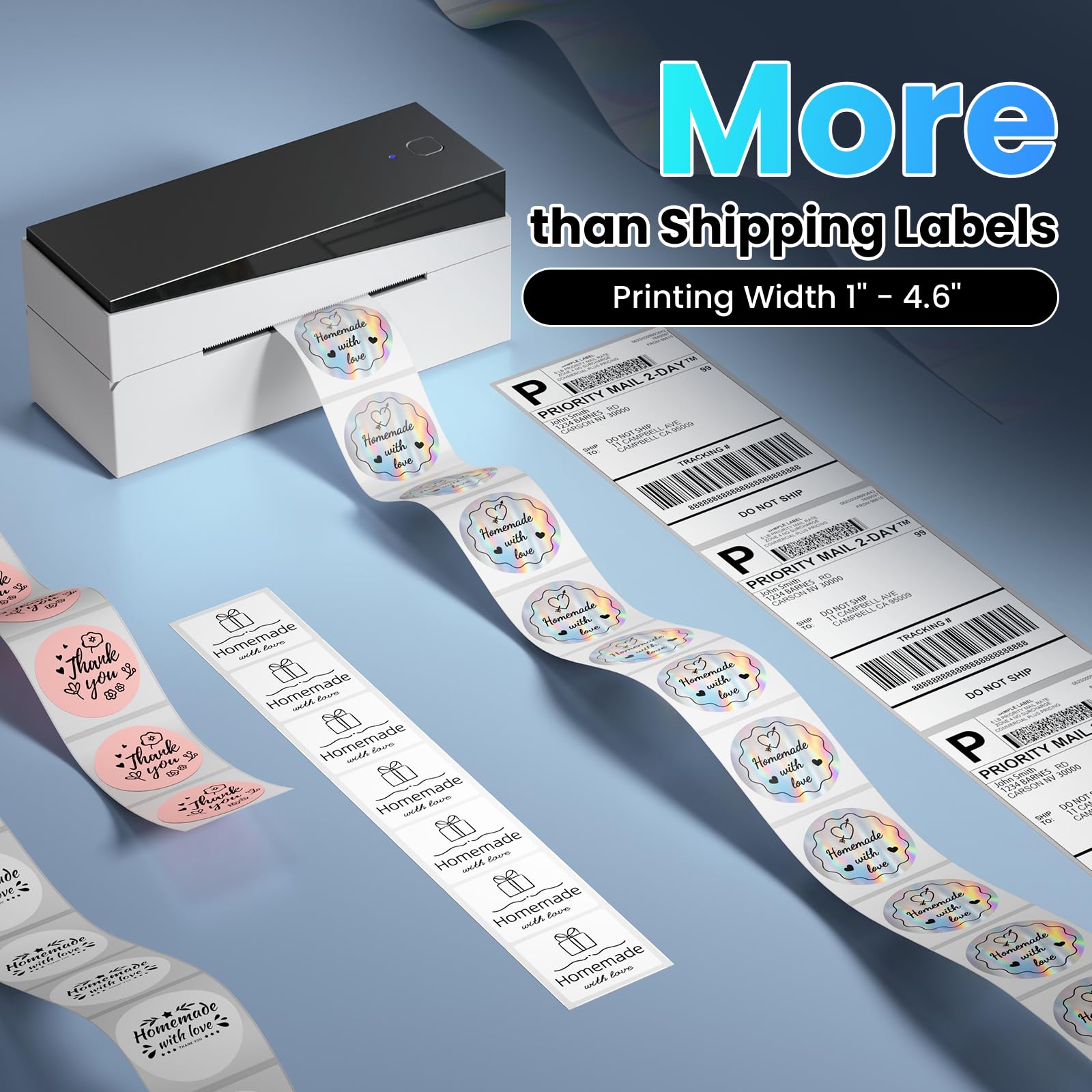 249BT Bluetooth Etikettendrucker DHL,Labeldrucker 4x6,Versandetiketten Drucker,DHL Label Printer Kompatibel mit Amazon, Etsy, Shopify, Royal Mail, DHL, FedEx, etc