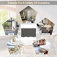 Vista 6 de MAYOLIAH 6 Panel Folding Privacy Screen 9ft Wide, 6ft Tall Partition Room Divider Portable Office Walls Dividers Room Separator, Grey Gris