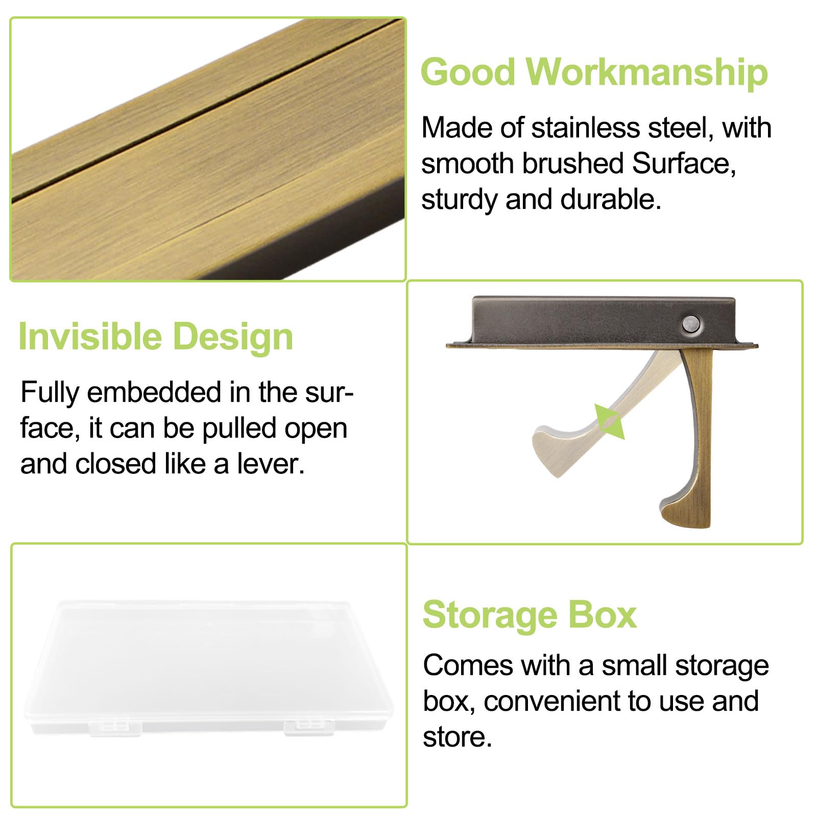 UFURMATE Flush Mount Door Pull 1 Pack 304 Stainless Steel Recessed Door Handle Hardware Brushed Pocket Door Hidden Edge Pull for Closet Pocket (Bronze) - Image 4