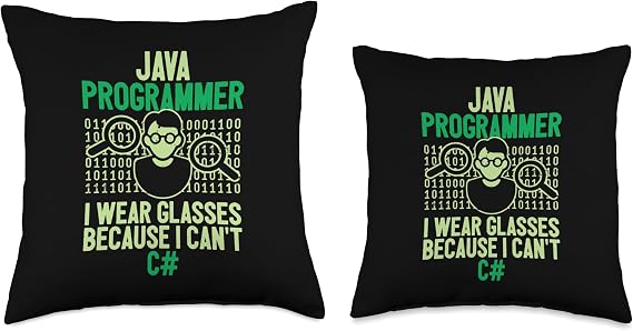 Java Programmer I Wear Glasses Computer Nerd Coder Coding Throw Pillow