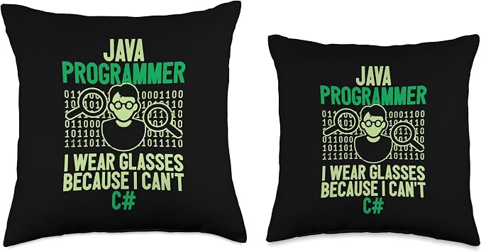 Java Programmer I Wear Glasses Computer Nerd Coder Coding Throw Pillow