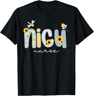 Cute NICU Nurse Sunflower Bee Neonatal Intensive Care Unit T-Shirt