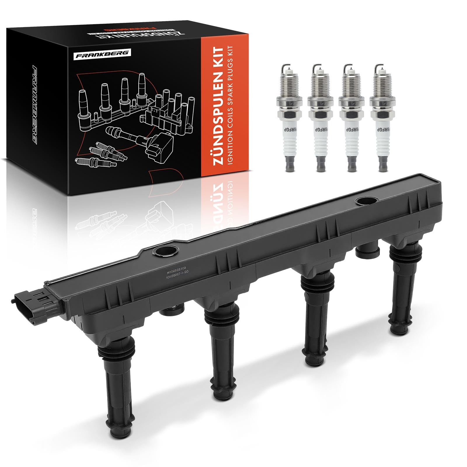 Frankberg 1 bobina de encendido + 4 bujías gasolina 9198834 | Compatible con: Caravana Astra G T98, Astra H GTC A04, Astra MK IV (G) Coupé T98, Zafira MK II (B) A05, Speedster E01