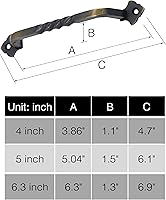 Vista 2 de OVOV Paquete de 2 manijas de puerta de granero para puerta de jardín de madera, cobertizo, puerta de gabinete (bronce)
