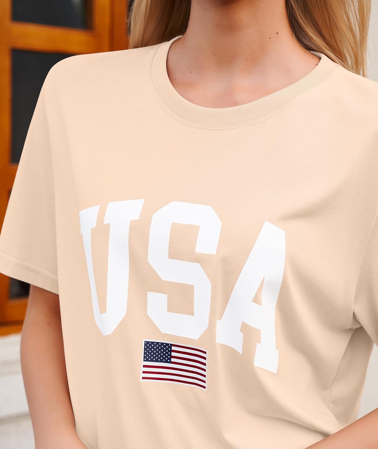 KESIHAN Womens USA T Shirt American Flag Patriotic Shirts Womens Graphic T Shirts Round Neck Short Sleeve Tops - Image 7