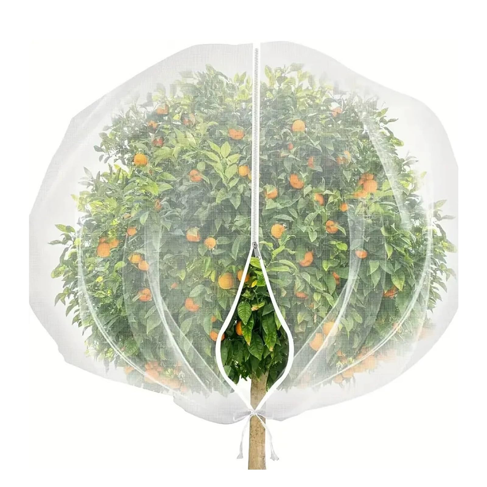 Bubmari Fruit Tree Netting Covers with Zipper - Ultra Fine 60 Mesh Insect Barrier for Blueberry Bushes, Citrus & Tomato - Bird, Cicada & Beetle Protection Plant Bag with Drawstring