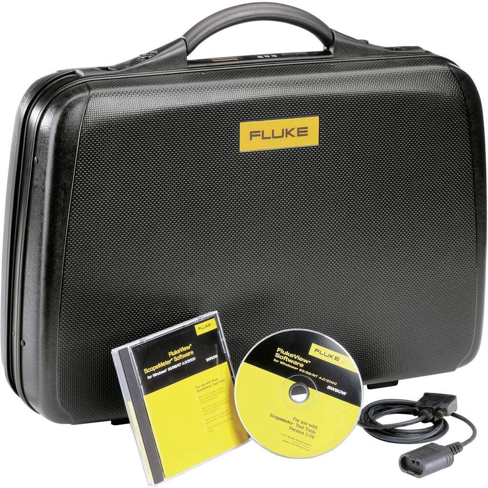 Fluke SCC190EFG FlukeView Software and Optically Isolated USB Cable Hard Carrying Case, For 190 Series ScopeMeter