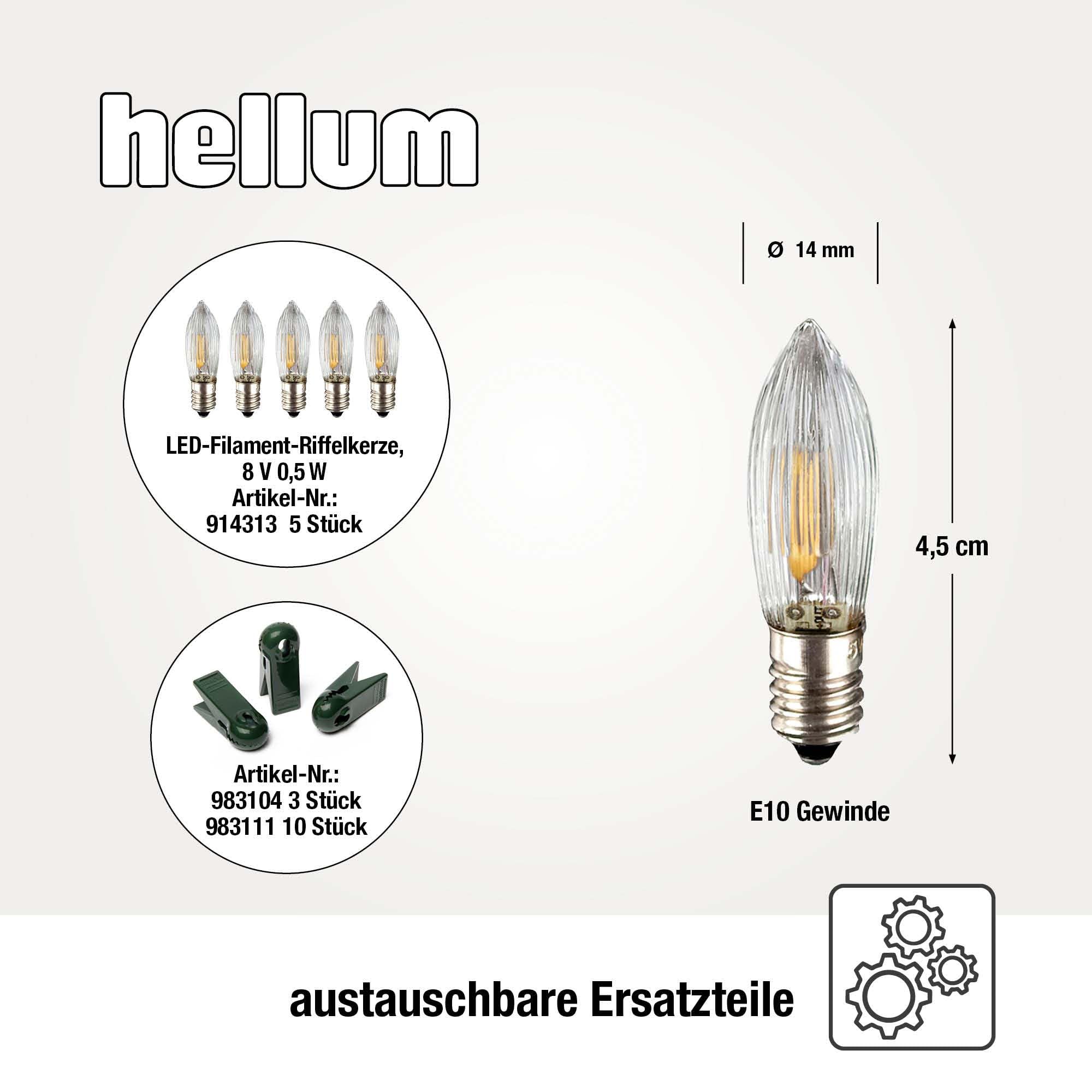 Hellum Lichterkette Weihnachten LED-Filament innen 30 LED, Stecker teilbar | Made in Germany warmweiß, Weihnachtsbeleuchtung mit Clip, 20,30m beleuchtet, Kabel grün für Weihnachtsbaum <59lm 814125