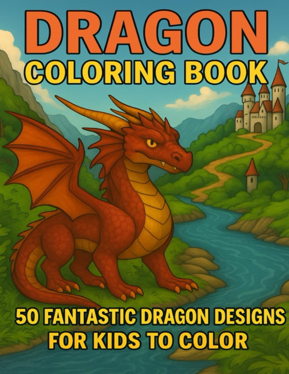 Dragon Coloring Book: 50 Fantastic Dragon Designs for Kids to Color