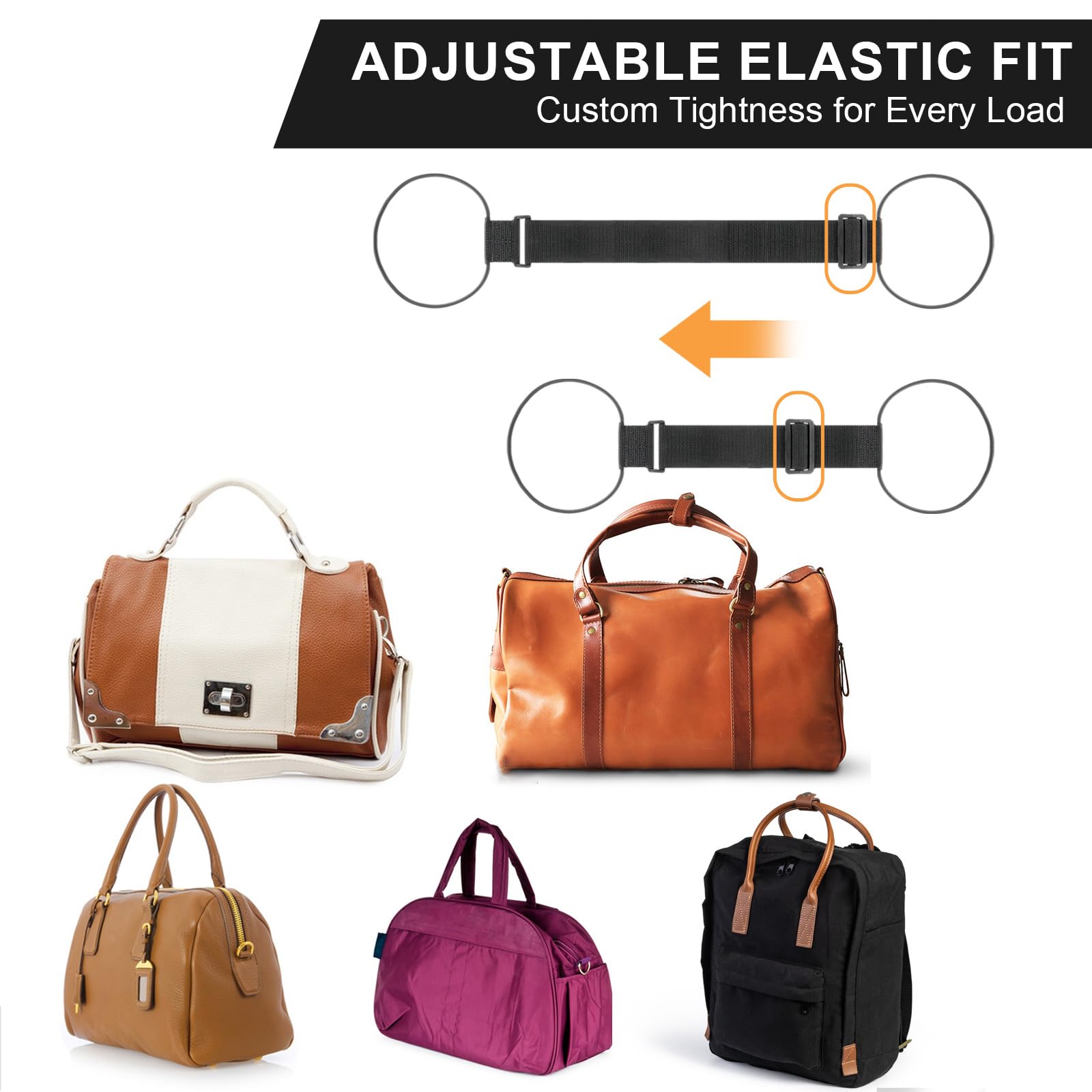 2 Stück Elastische Gepäckgurte - Verstellbare Kofferbänder Für Reisetaschen