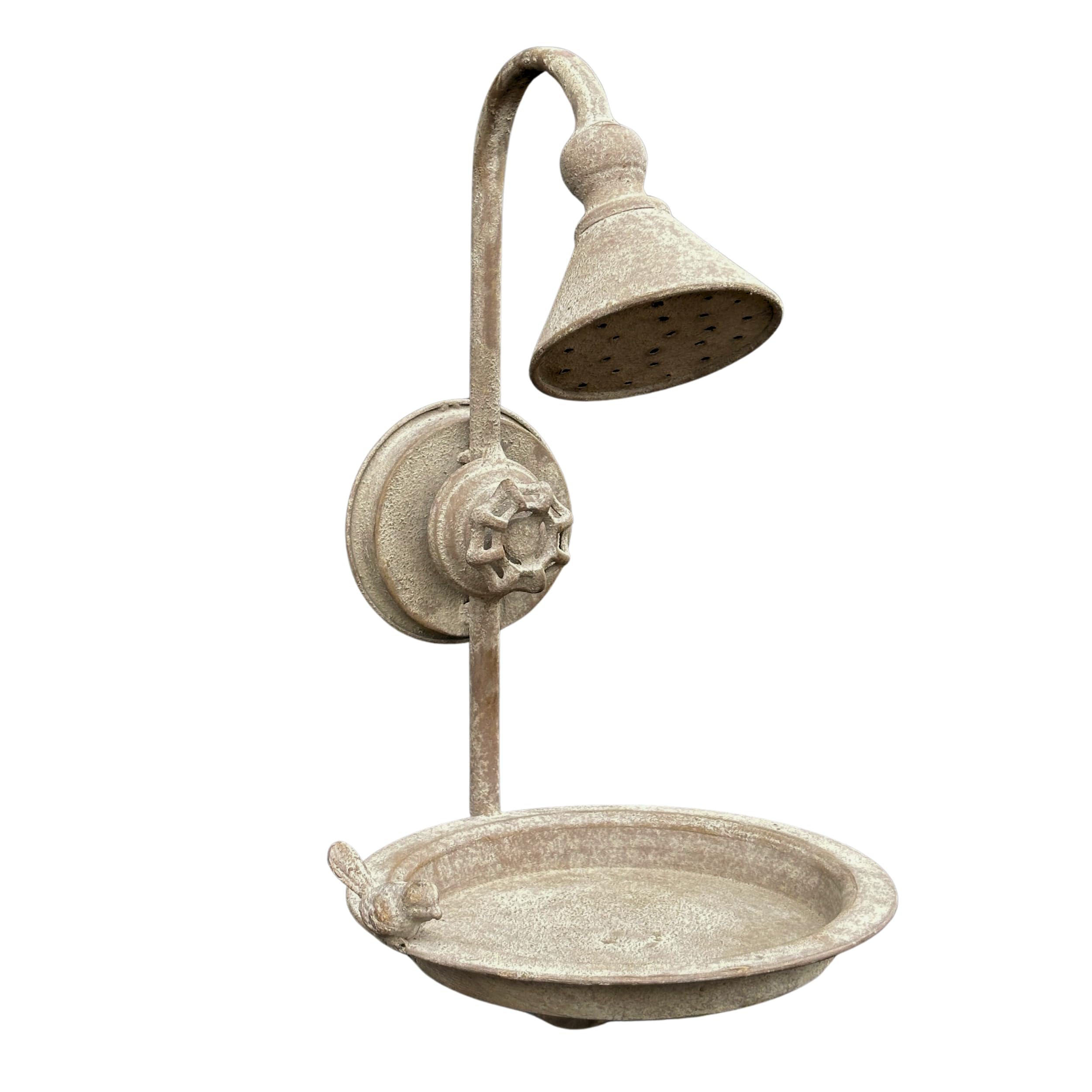 Animal Crackers Old Shower Head Bird Bath or Feeder all metal fun quirky garden ornament decoration and bird lover gift