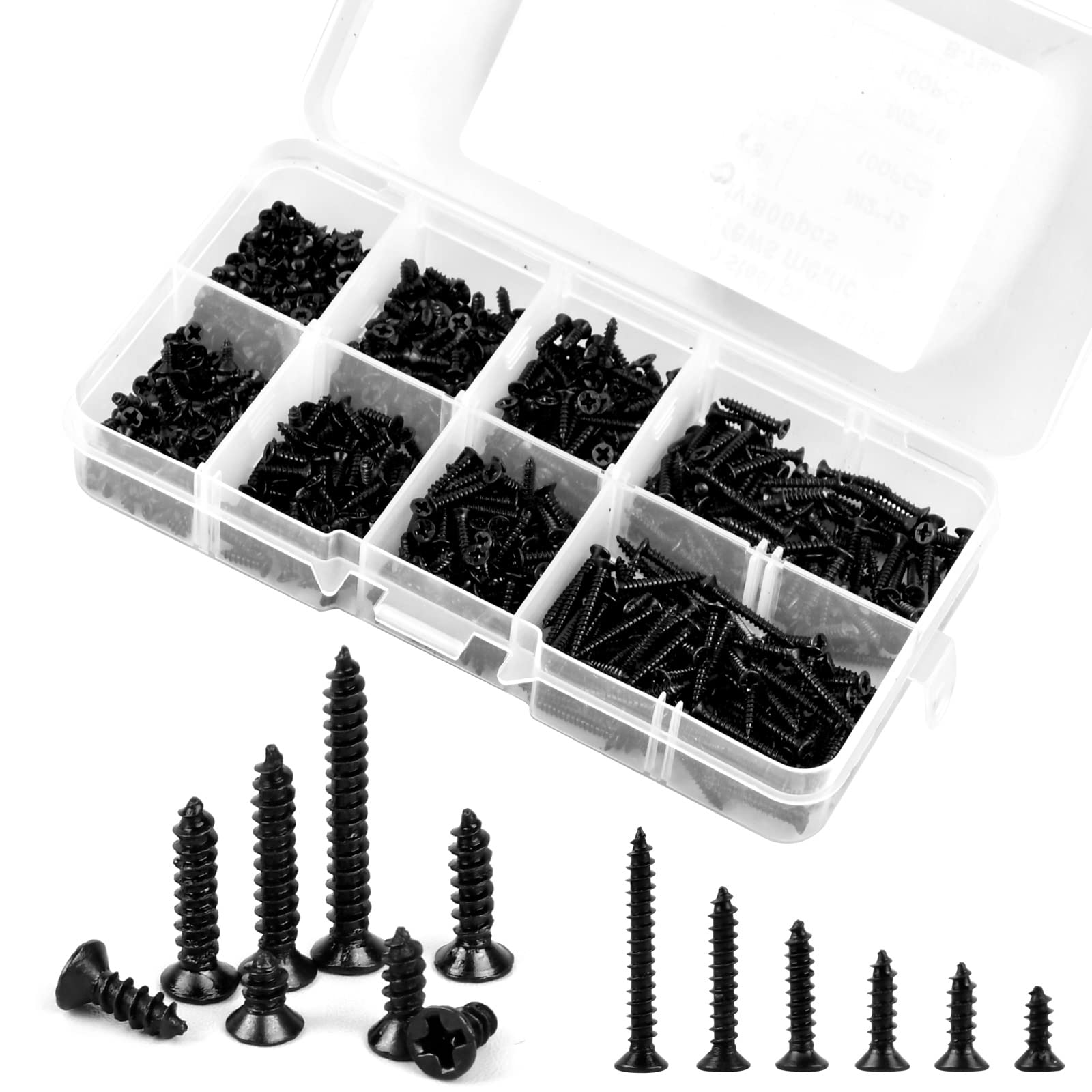 500 Stück Mini M2 Selbstschnein Schrauben Phillips Flachkopf Legierungsstahl Sortiment 5 Größen Kreuzschlitz DIY-Set für Elektronik 13 500 Stück Mini M2 Selbstschnein Schrauben Phillips Flachkopf Legierungsstahl Sortiment 5 Größen Kreuzschlitz DIY-Set für Elektronik 13