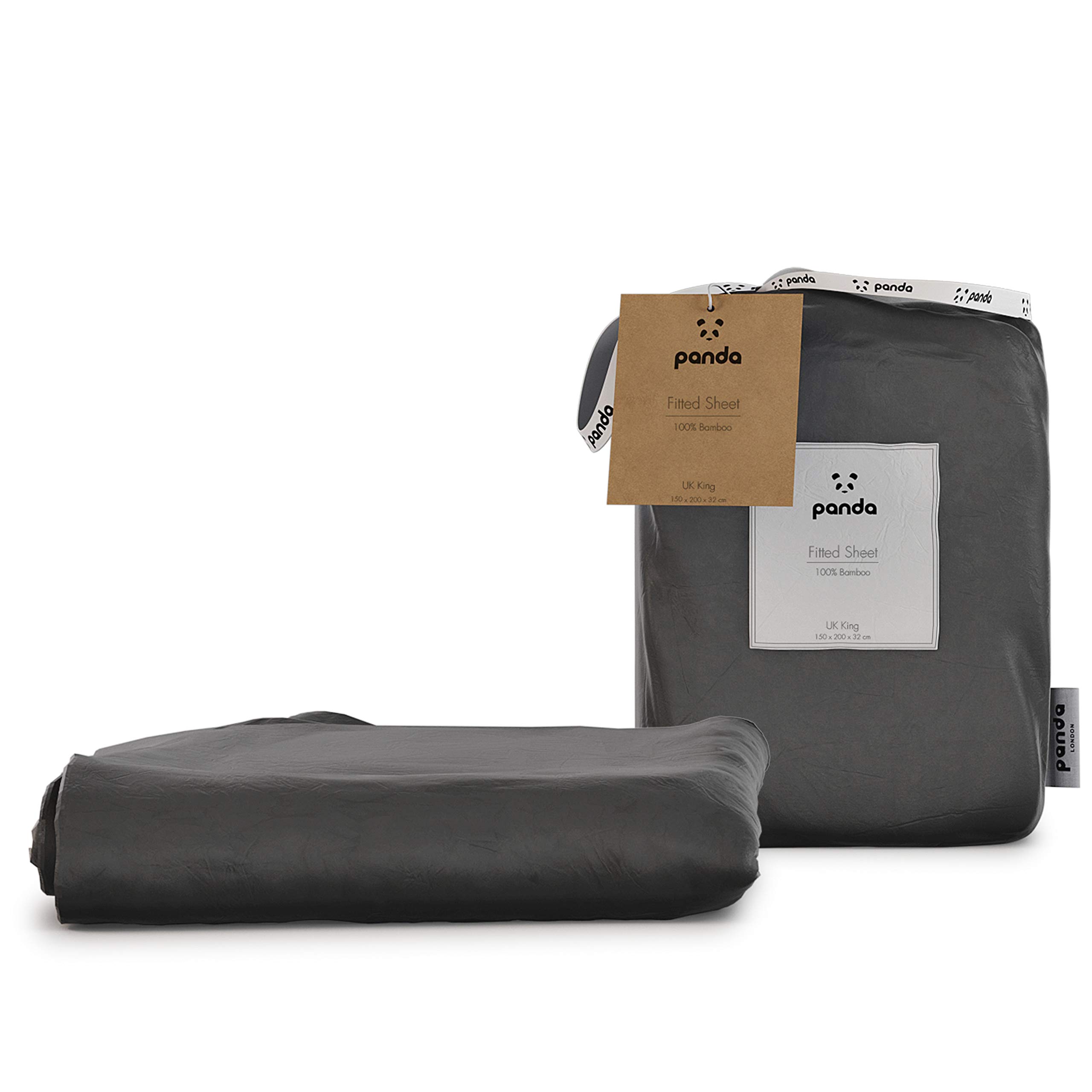 Panda® 100% Bamboo Organic Duvet Cover - UK King, Urban Grey | Soft, Breathable, Hypoallergenic, Antibacterial | High Thread Count | Natural Choice for Skin & Hair | Thermoregulating for Quality Sleep