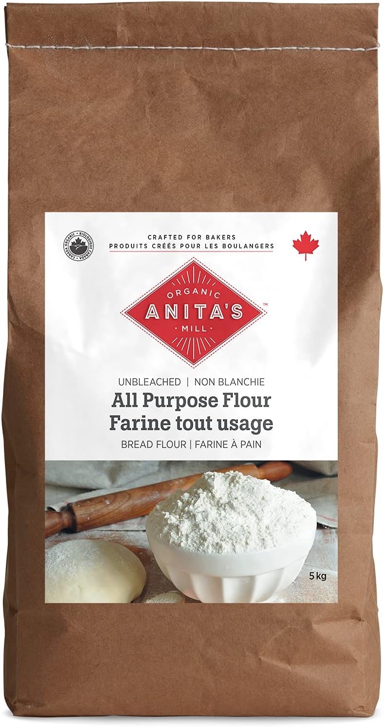 Anita’s Organic Mill Organic Unbleached White Flour, All Purpose, Bulk Size 5kg, Made In