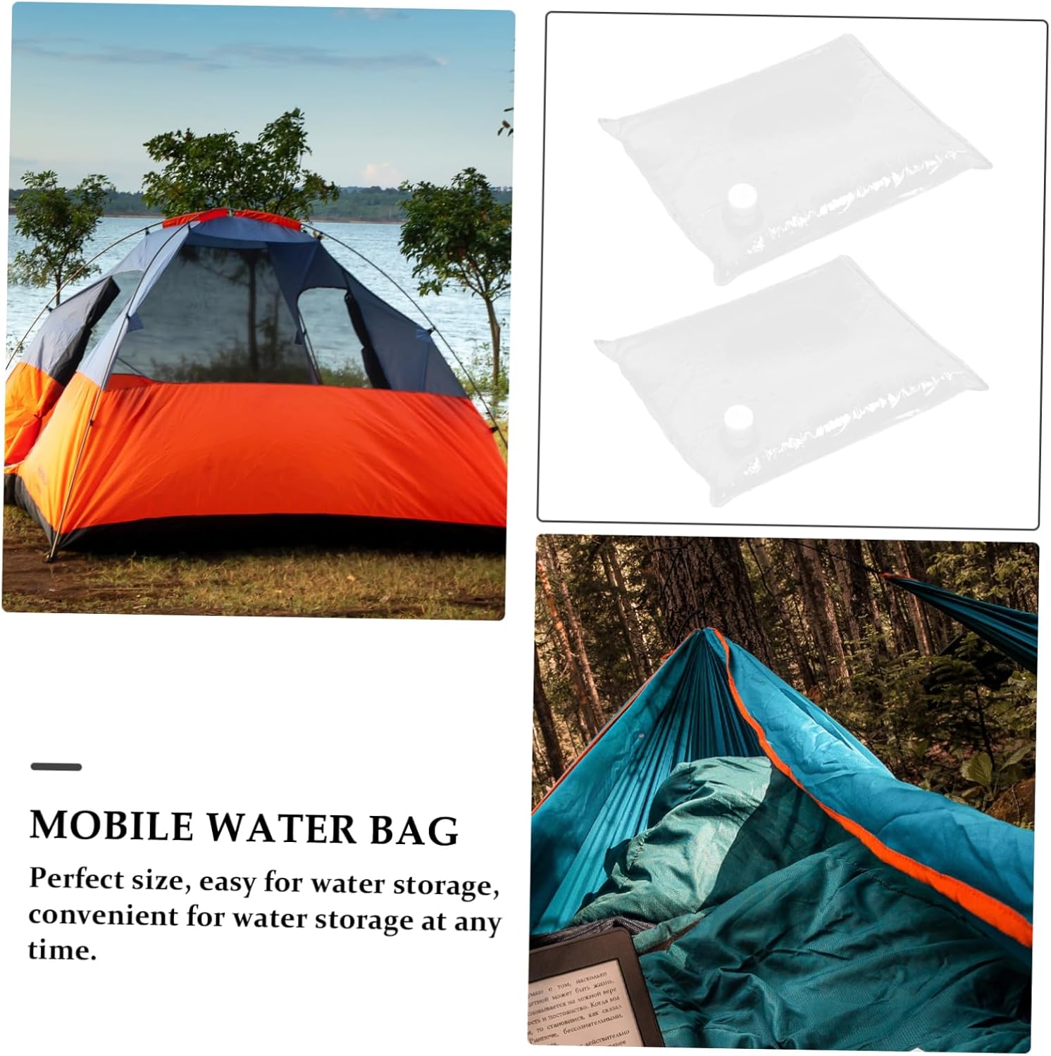 balacoo 5pcs Emergency Water Storage Bags Portable Liquid Carriers for Camping and Hiking Flexible and Water Containers Each
