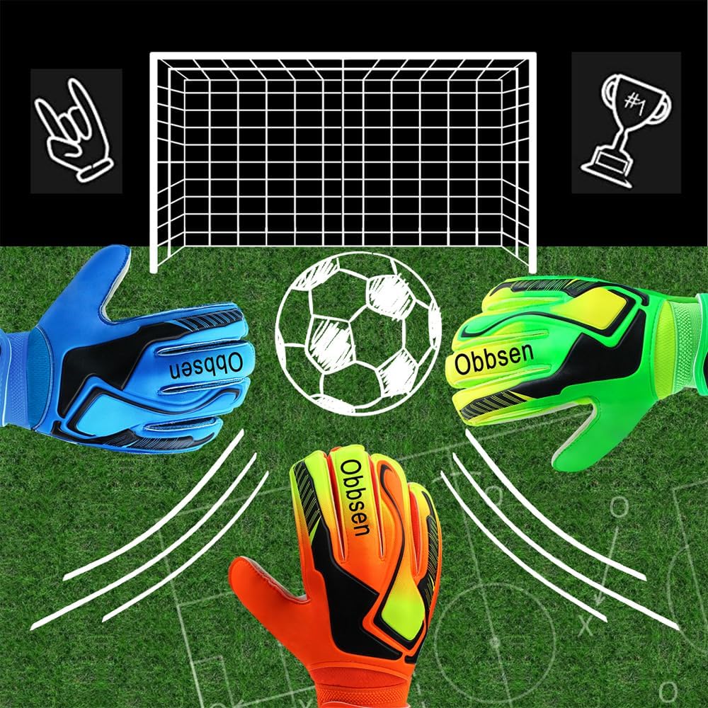 Soccer Goalie Gloves with Finger Spines, Soccer Goalkeeper Gloves for Kids, Youth&Adult , Strong Grip Anti-Slip Latex Palm Breathable Goalkeeping Gloves with Finger Protection, Men/Women/Boys/Girls - Image 8