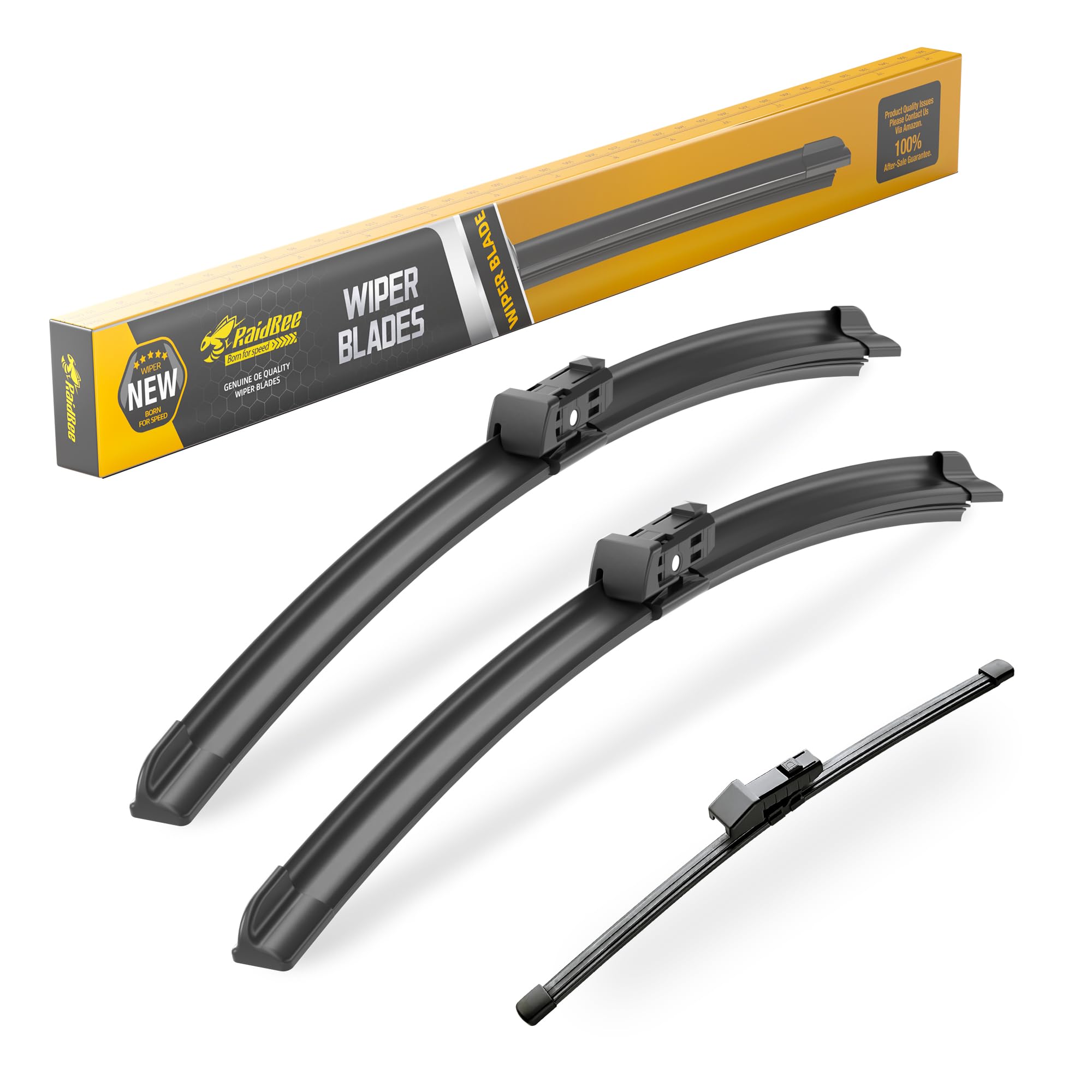 Raidbee® 22"+20" Windshield Wiper Blades with 9" Rear Wiper Blade Automotive Replacement Set for Ford Bronco Sport 2021 2022 2023 2024 – Genuine OEM Quality (Set of 3)