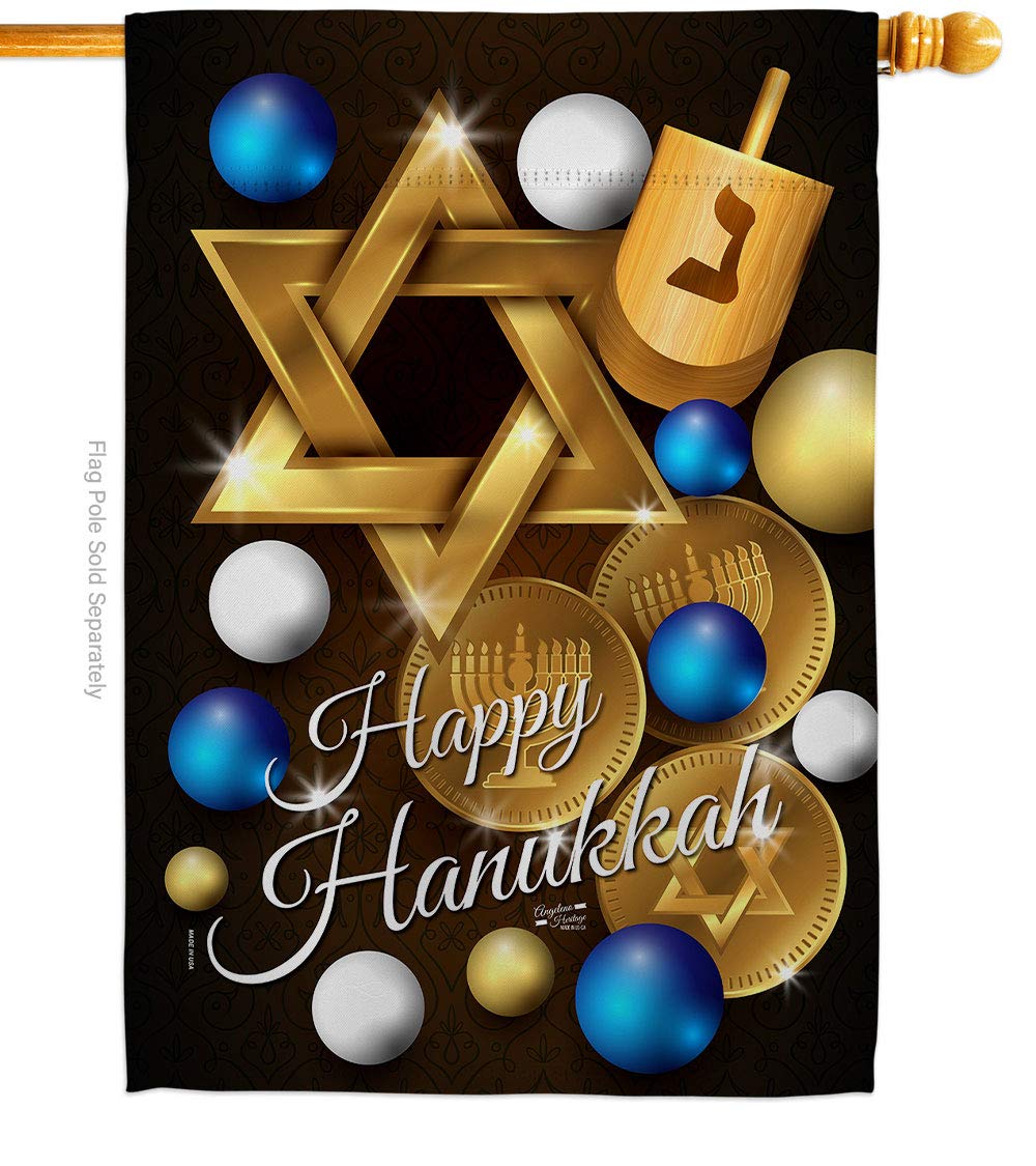 Cadeau juif drapeau de maison Hanukkah double face pour décoration jardin