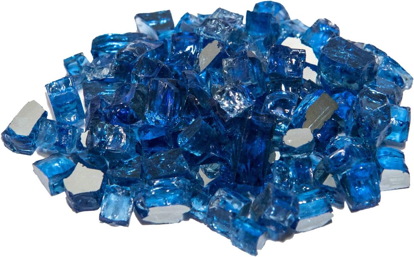 Dagan TG-DIABLUE Tempered Reflective Fire Glass - Dark Blue