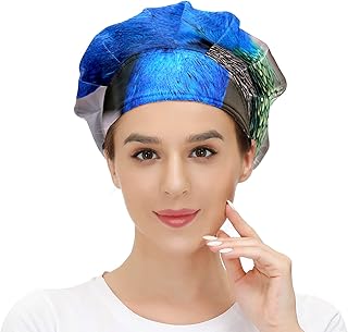 Cappello da donna per capelli lunghi da lavoro con fascia elastica regolabile da lavoro per gli uomini che lavorano testa sciarpa 3D stampati cappelli animali avian becco bellezza