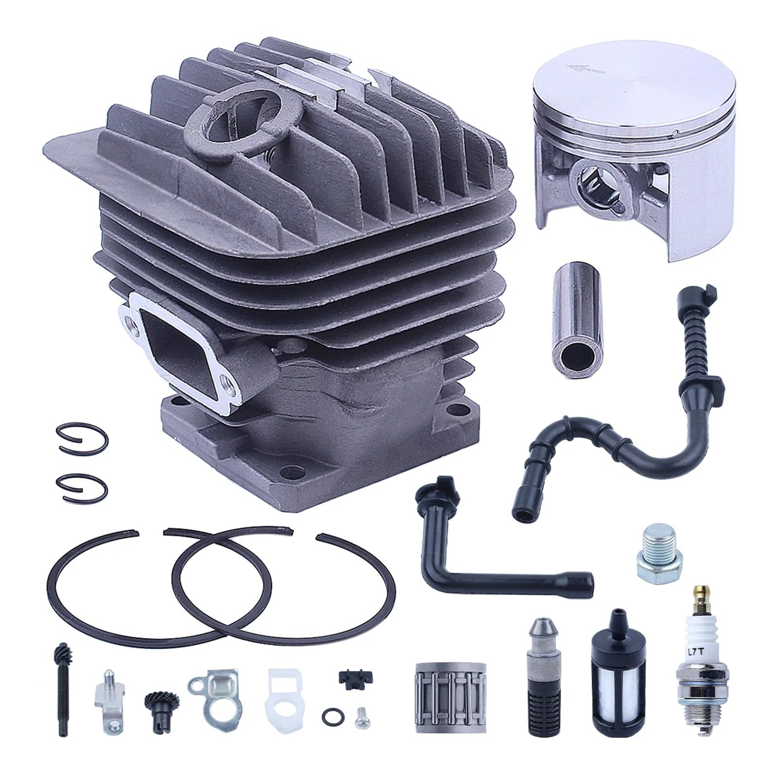 Kit de pistón de Cilindro de 52 mm for MS460 046, Filtro de Aceite, ajustador de Cadena, Accesorios for Motor de Motosierra de 2 Tiempos