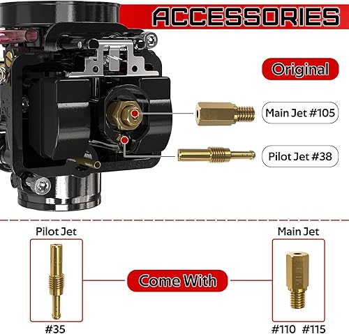 Miniatura 5 de 1PZ PW0-K28 PWK - Carburador de repuesto de 1.102 in para motocicletas Pit Dirt Bike Motocross Enduro Off Road ATV Quad Scooter de 75 cc-125 cc