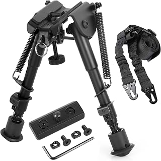 Bipod & Sling Combo with Adapter Mount Hunting 6 to 9 Inches Bipod - Gogoku