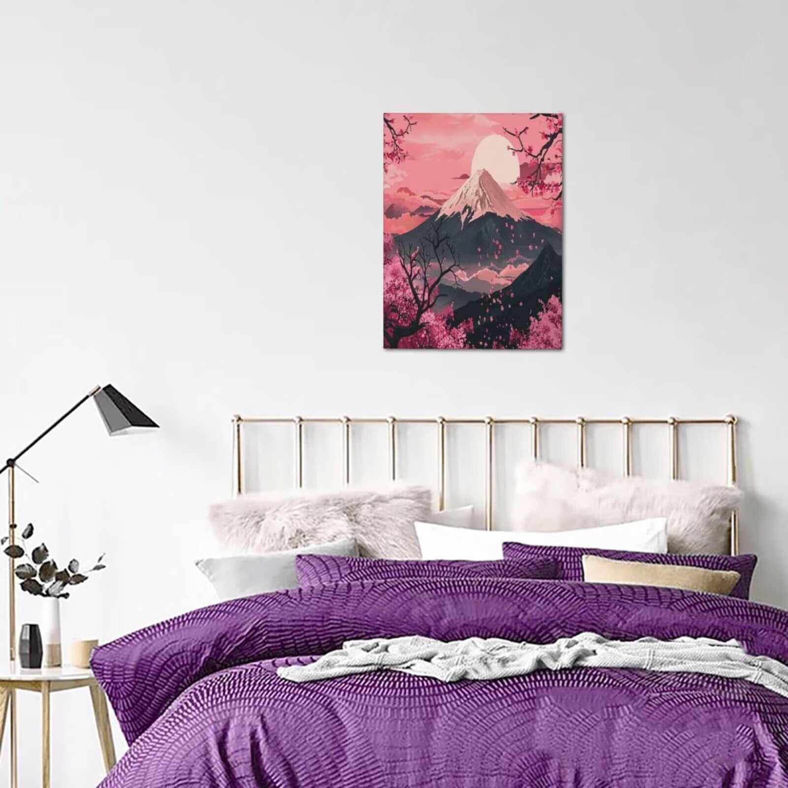 Malen Nach Zahlen Landschaft, DIY Ölgemälde Malen Nach Zahlen Erwachsene Berg, Painting by Numbers Adult/Anfänger mit 6 Pinseln und Acrylfarben, für Haus Wand Deko - (75x100 cm, Ohne Rahmen) MK227