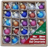 Vista 2 de Kurt S. Adler 0.78-Inch Glitter Glass Ball Ornaments, 25 Piece Set (C1962)
