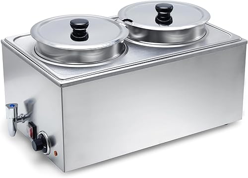 Miniatura 10 de SYBO Mesa de vapor de acero inoxidable de grado comercial Bain Marie Buffet Calentador de alimentos para catering y restaurantes, bueno