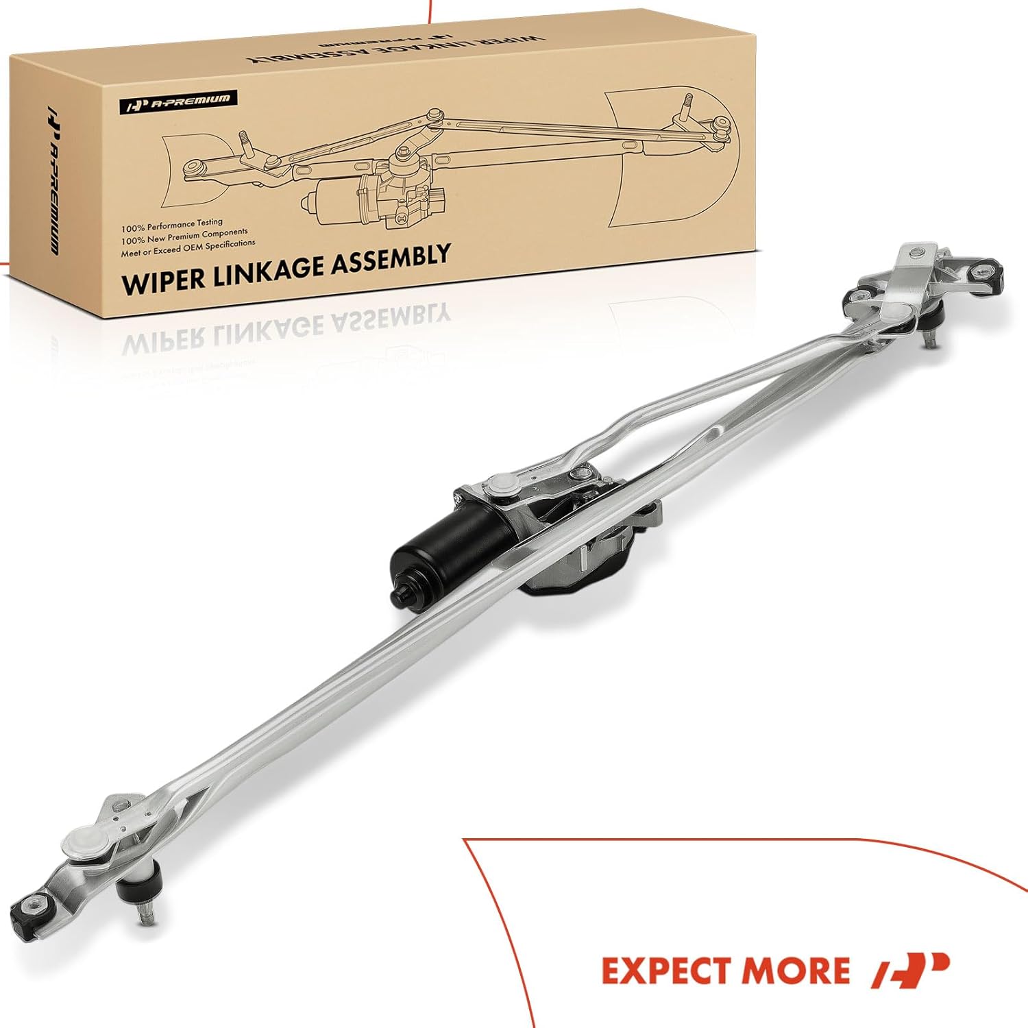 A-Premium Windshield Wiper Motor and Linkage Assembly Compatible with GMC Savana 1500 2500 3500 2008-2012, Savana 4500 2009-2012 & Chevrolet Express 1500 2500 3500 2008-2012, Express 4500 2009-2012