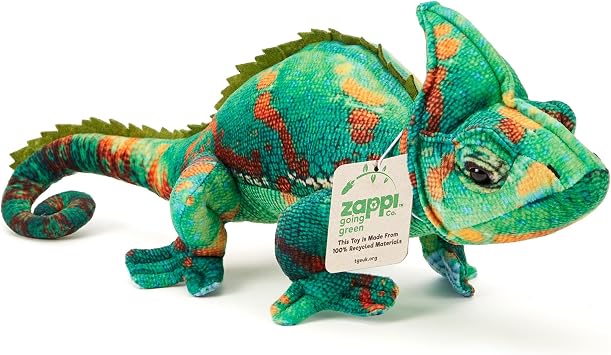 Zappi Co 100% Recycled Chameleon Plush Toy 42cm Length Perfect Playtime Companions for Children with Lifelike Detail featured Tiktok