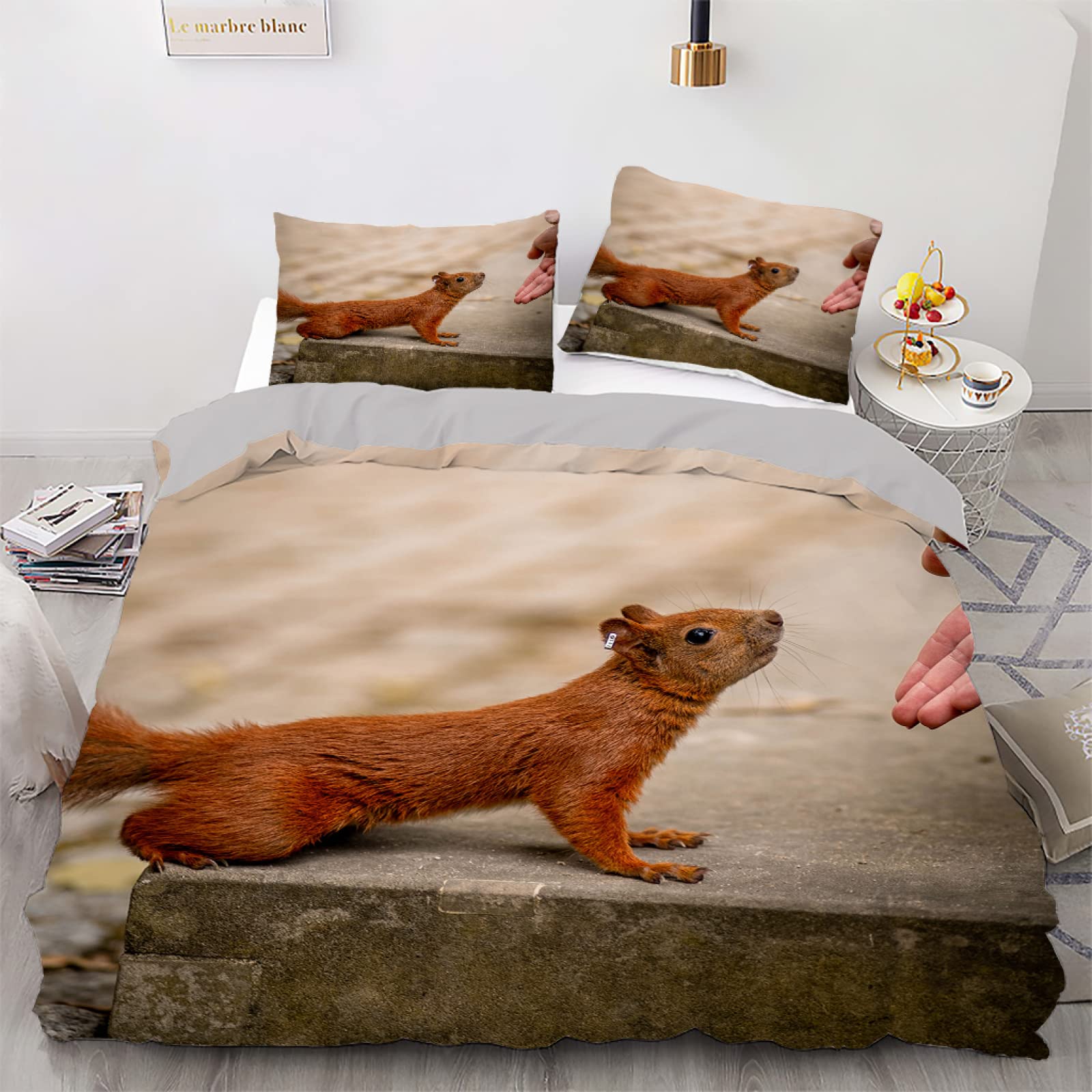 Housse de couette 160x200cm fermeture éclair en microfibre douce et entretien facile