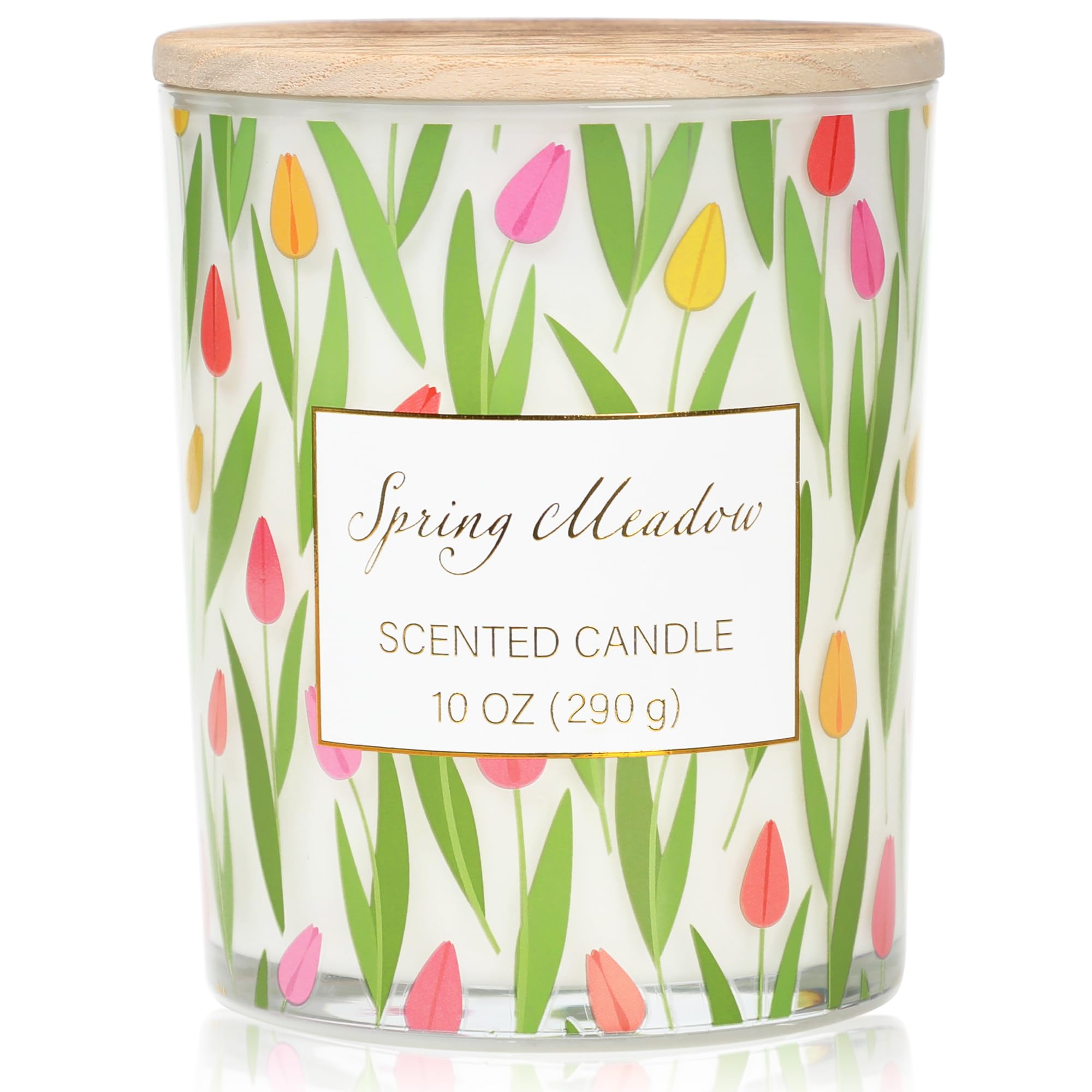 Summer Tulip Scented Candle Gift Summer 10oz Candle Gift for Women Men Large Jar Flowers Soy Wax Candle