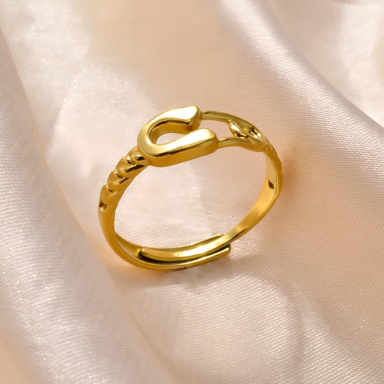 Promise Rings for Women Stainless Steel Chunky Gold Rings 18k Gold Plated Gold Silver Statement Rings for Women Jewelry Gift - Image 5